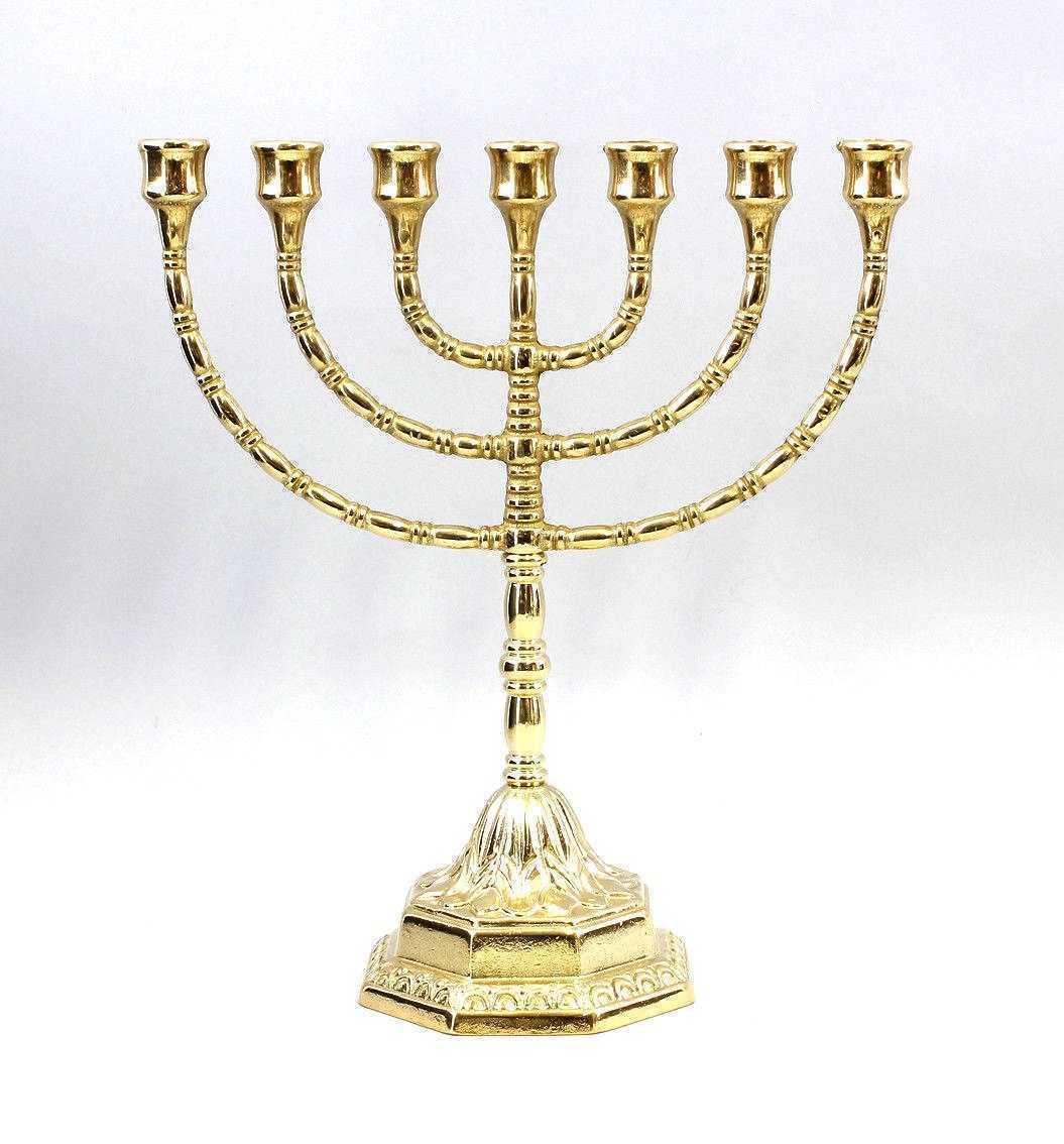 Quello Degli Ebrei Ha Sette Bracci Candelabro a 7 braccia in ottone lucido religione Ebraica