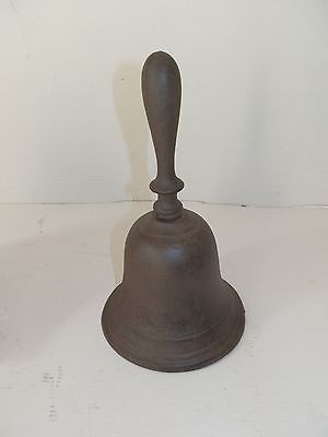Campana campanella in ottone brunito con manico da tavolo