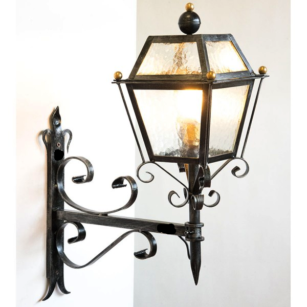 Loberon Lanterna Eglise In Ferro E Vetro - Stile Antico 38x40x18 Cm Con Maniglia E Porticina