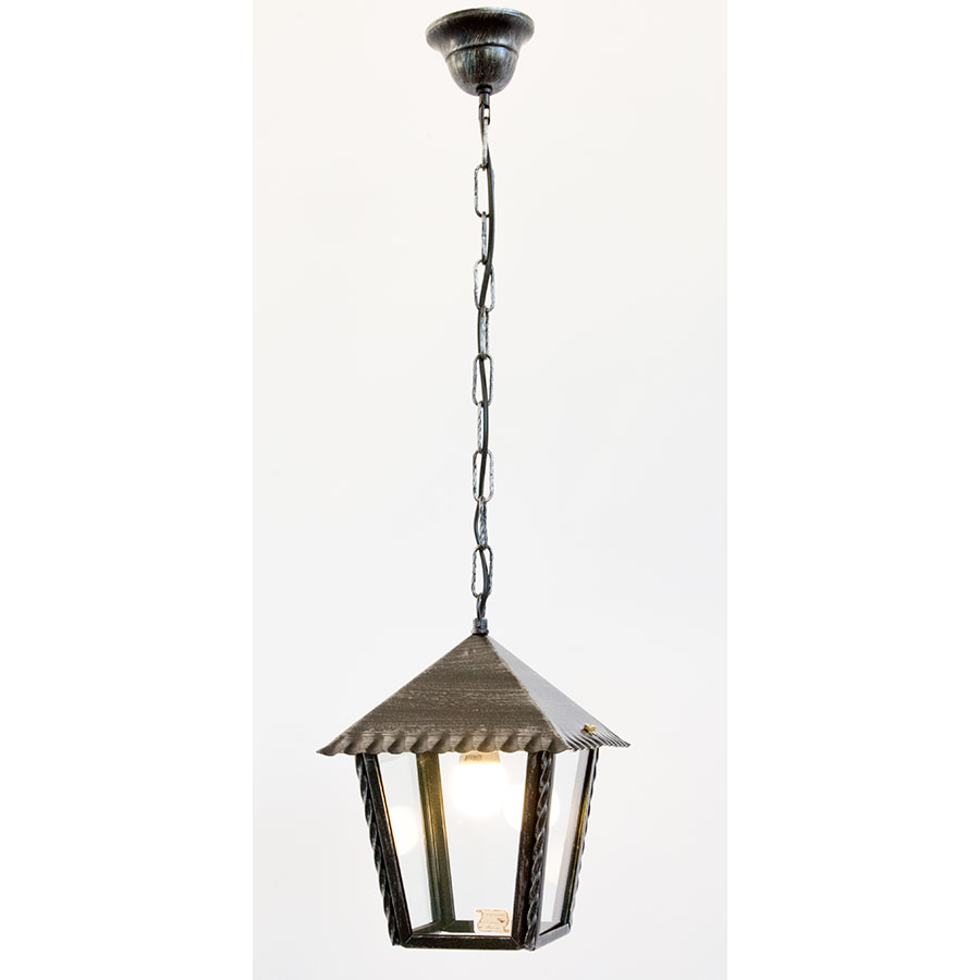 Fan Europe Lanterna Sospensione Roma E27, Nero, Alluminio Pressofuso E Vetro, IP43, H 110 X L 15 Cm, Senza Lampadina