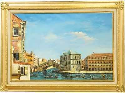 Dipinto quadro con cornice olio su tela 110 cm x 80 cm Venezia