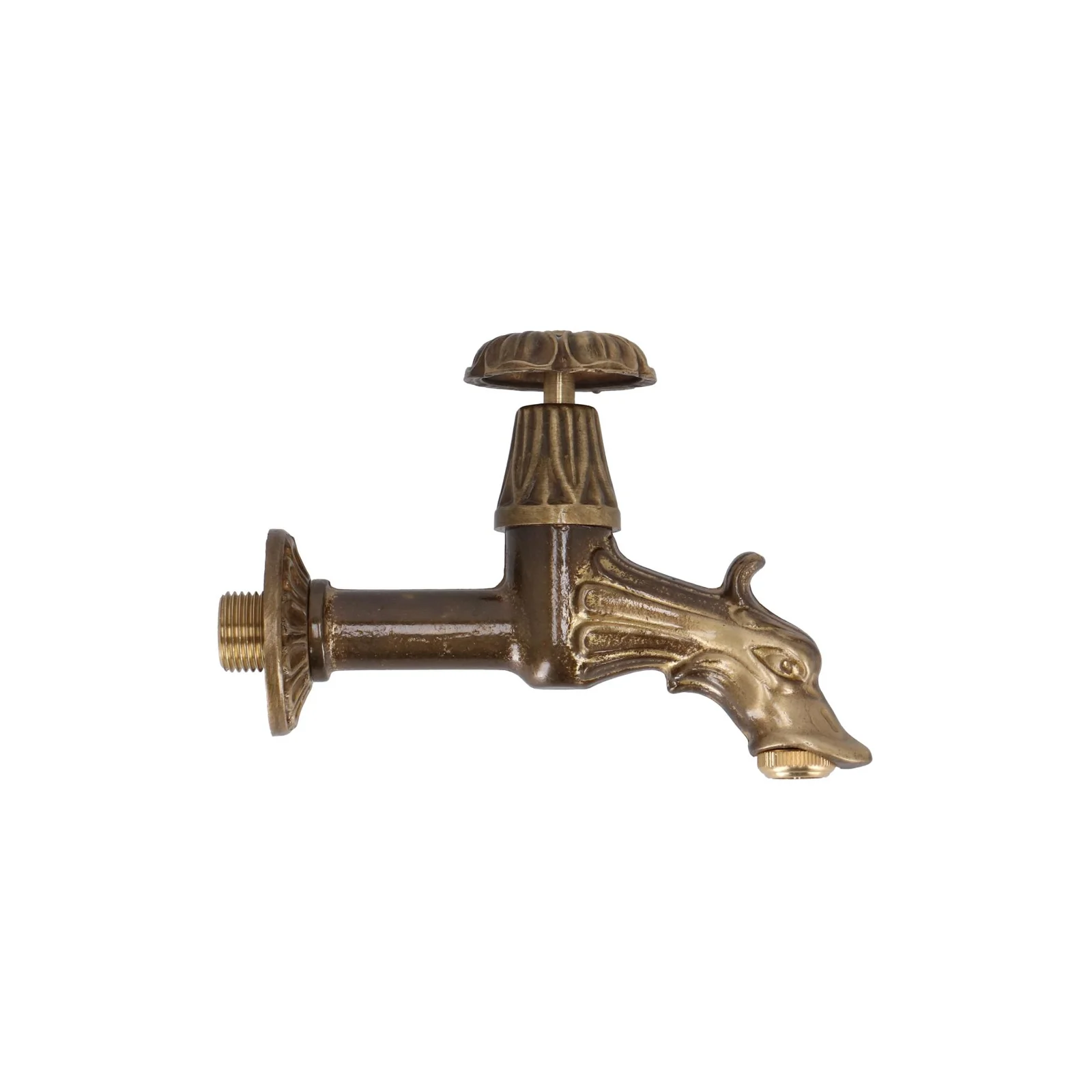 Rubinetto Della Fontana Con Una Forma Della Testa Del Drago Nel Parco