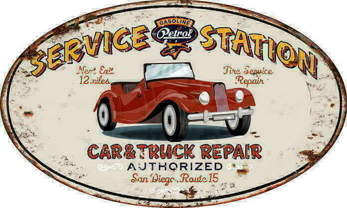 Plaque En Métal Automobile USA À Accrocher