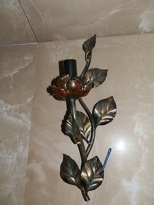 Lampadario Shabby Edera 1 Luce Ferro Battuto Avorio Oro Con Foglie E Cristalli | Leroy Merlin