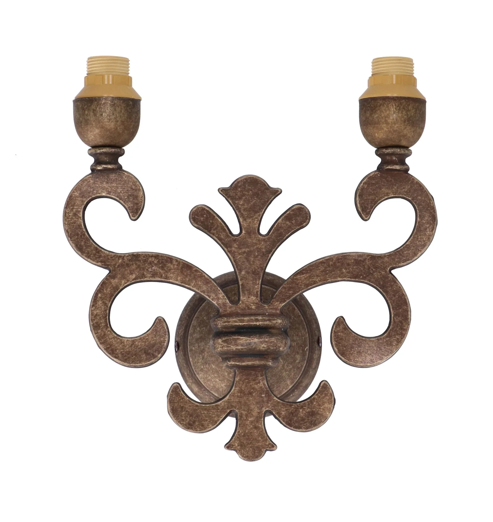 Applique Parete In Ottone Lucido Con Giglio Fiorentino - Due Luci - Made In Italy - 5