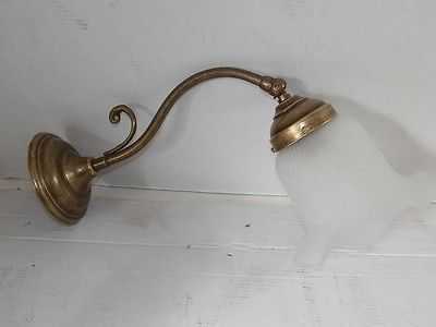 Arteferro Applique Da Parete Modello MICHELA – Ottone Brunito E Vetro Rosa, Stile Liberty, Made In Italy