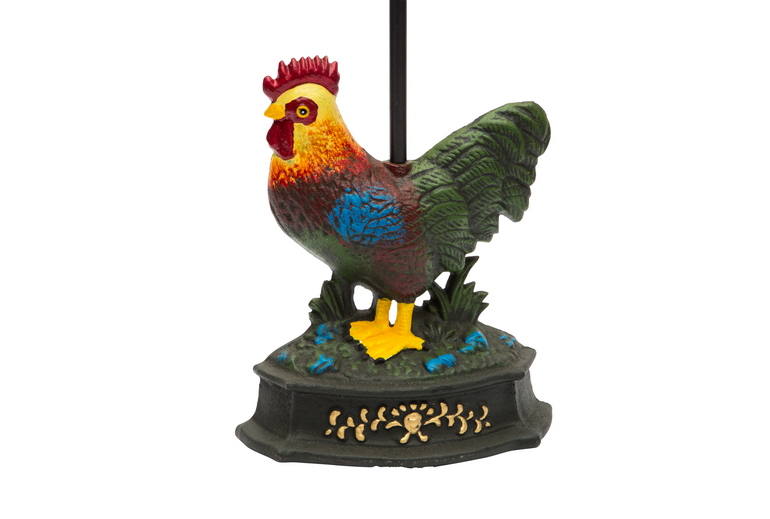 Campana Da Parete In Ghisa Moritz Con Gallo Colorato | Stile Antico, Altezza 38,5 Cm, Per Interni Ed Esterni
