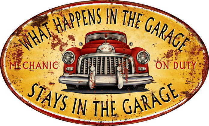 Targa in metallo Vintage auto Garage USA